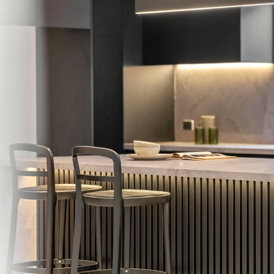 Stylish minimalist kitchen interior